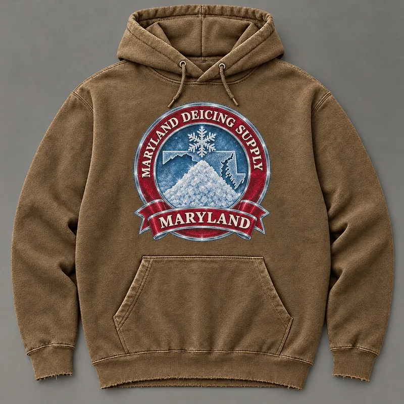Maryland Deicing Supply hoodie with state badge